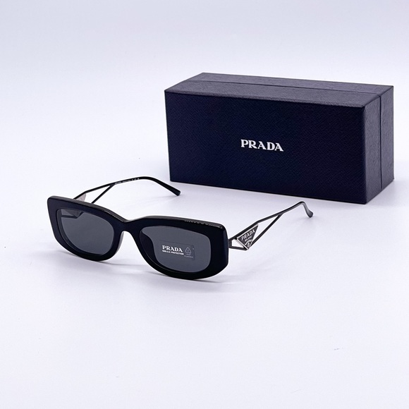 NEW PRADA PR14YS 1AB5S0 BLACK PR 14YS UNISEX SUNGLASSES SPR 14Y EYEWEAR - Picture 2 of 12